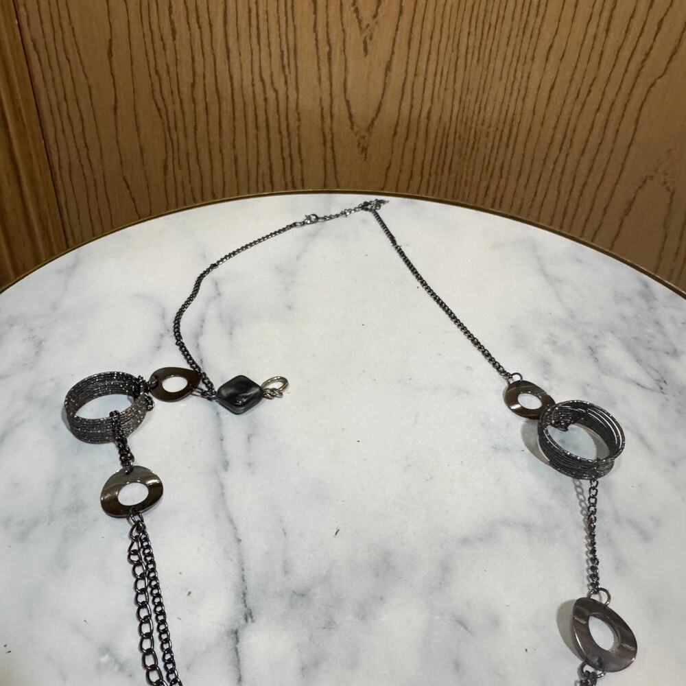 Necklace gunmetal tones